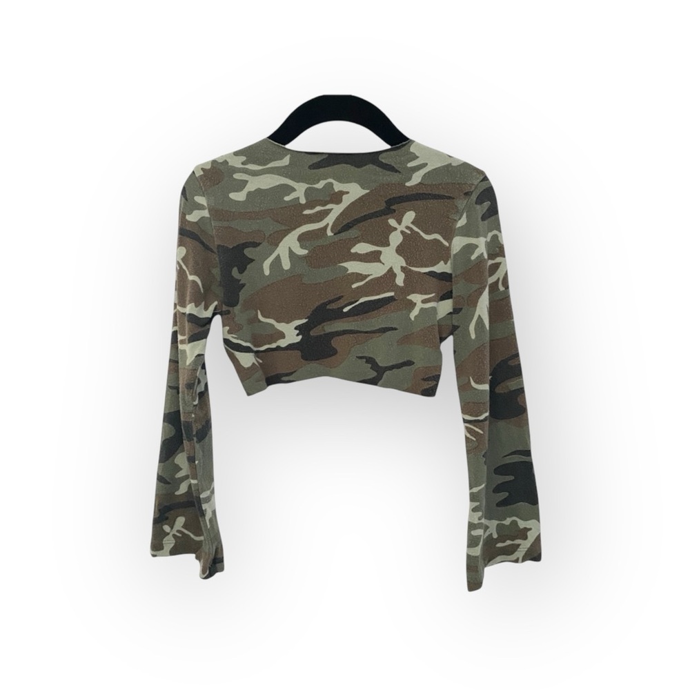 Flowers by Zoe ꕥ Camo Print Crystal Shrug Jacket Top ꕥ Army Green Camo ꕥ 5 5T - Picture 4 of 16